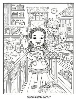 Black Girl boyama sayfası – sanatsal çalışma, çocuklar için