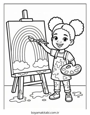 Black Girl boyama sayfası – okul öncesi, evde etkinlik