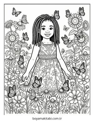 Black Girl boyama sayfası – yaratıcılığı geliştirir, keyifli zaman