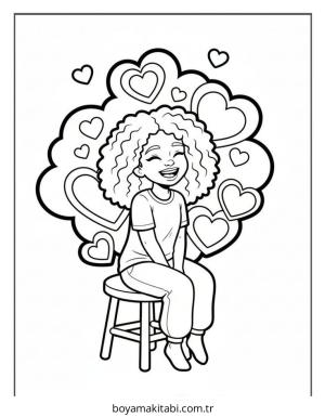 Black Girl boyama sayfası – eğitici aktivite, yaratıcılık