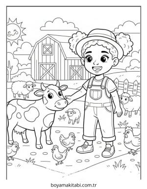 Black Girl boyama sayfası – çizgi film temalı, basit çizim