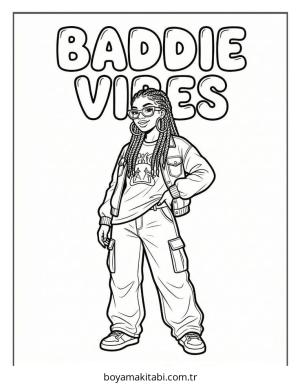 Black Girl boyama sayfası – renkli çizimler, okul öncesi