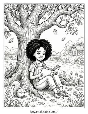 Black Girl boyama sayfası – boyama etkinliği, çocuk aktivitesi