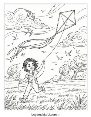 Black Girl boyama sayfası – PDF indir, sevimli karakter