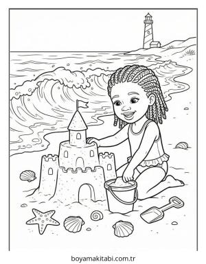 Black Girl boyama sayfası – PDF indir, sevimli karakter