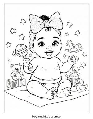 Black Girl boyama sayfası – çocuklar için, çizgi film temalı