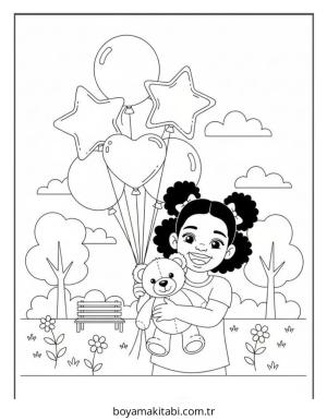 Black Girl boyama sayfası – yaratıcılık, eğlenceli etkinlik