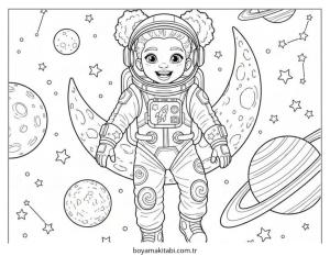 Black Girl boyama sayfası – sevimli karakter, sanatsal çalışma