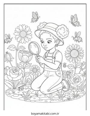 Black Girl boyama sayfası – boyama çalışması, yaratıcılığı geliştirir