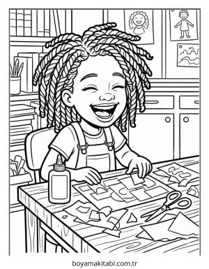 Black Girl boyama sayfası – yaratıcılığı geliştirir, keyifli zaman