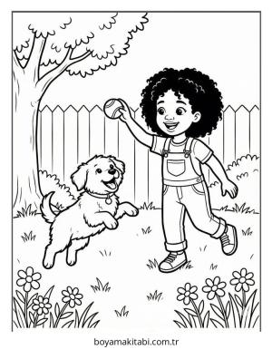 Black Girl boyama sayfası – PDF indir, sevimli karakter