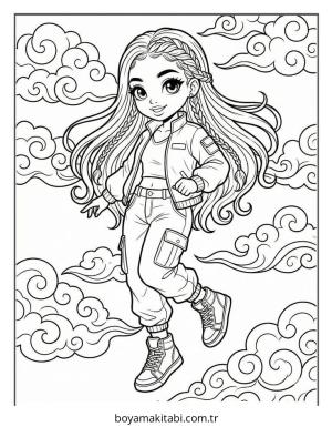 Black Girl boyama sayfası – keyifli zaman, renkli çizimler