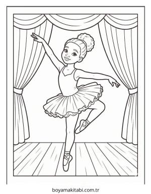 Black Girl boyama sayfası – çizgi film temalı, basit çizim