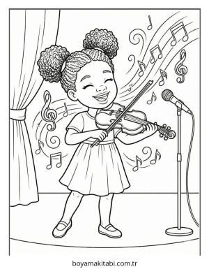 Black Girl boyama sayfası – boyama etkinliği, çocuk aktivitesi