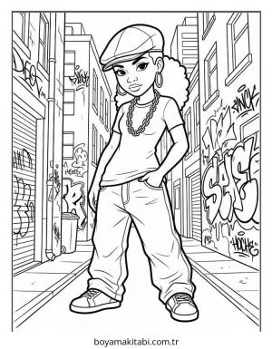 Black Girl boyama sayfası – okul öncesi, evde etkinlik