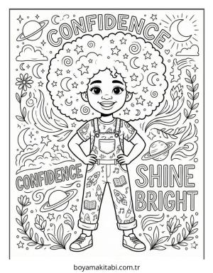 Black Girl boyama sayfası – eğlenceli etkinlik, el becerilerini geliştirir