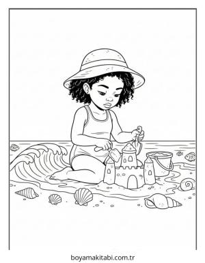 Black Girl boyama sayfası – boyama etkinliği, çocuk aktivitesi