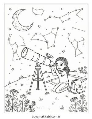 Black Girl boyama sayfası – eğitici aktivite, yaratıcılık