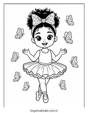 Black Girl boyama sayfası – keyifli zaman, renkli çizimler