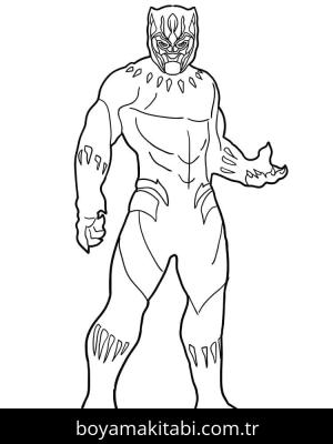Black Panther boyama sayfası – çocuklar için, çizgi film temalı