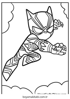 Black Panther boyama sayfası – boyama etkinliği, çocuk aktivitesi