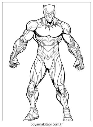 Black Panther boyama sayfası – boyama çalışması, yaratıcılığı geliştirir
