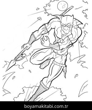 Black Panther boyama sayfası – sanatsal çalışma, çocuklar için