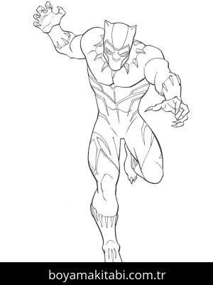 Black Panther boyama sayfası – boyama çalışması, yaratıcılığı geliştirir