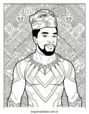 Black Panther boyama sayfası – eğlenceli etkinlik, el becerilerini geliştirir