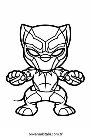 Black Panther boyama sayfası – çizgi film temalı, basit çizim
