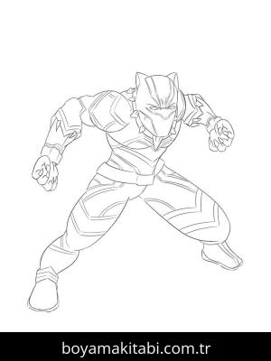 Black Panther boyama sayfası – kolay boyama, eğitici aktivite