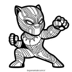 Black Panther boyama sayfası – sanatsal çalışma, çocuklar için