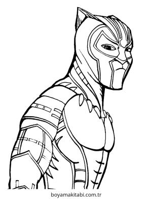 Black Panther boyama sayfası – renkli çizimler, okul öncesi