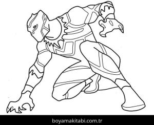 Black Panther boyama sayfası – çizgi film temalı, basit çizim