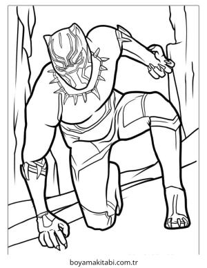 Black Panther boyama sayfası – evde etkinlik, ücretsiz yazdır