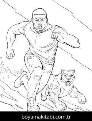 Black Panther boyama sayfası – çizgi film temalı, basit çizim