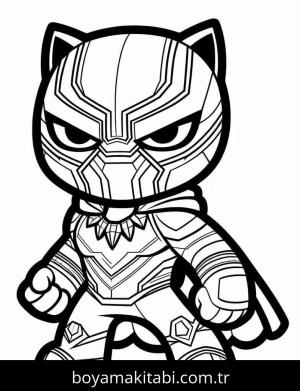 Black Panther boyama sayfası – renkli çizimler, okul öncesi