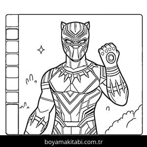 Black Panther boyama sayfası – evde etkinlik, ücretsiz yazdır