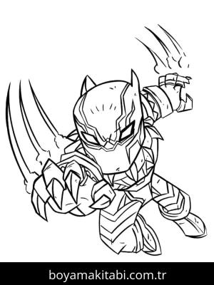 Black Panther boyama sayfası – eğlenceli etkinlik, el becerilerini geliştirir
