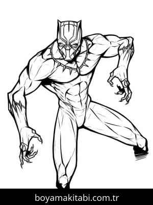 Black Panther boyama sayfası – çocuklar için, çizgi film temalı