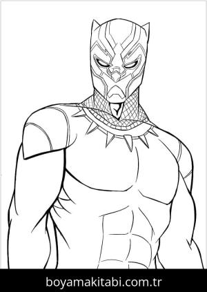 Black Panther boyama sayfası – çocuk aktivitesi, PDF indir