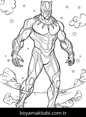 Black Panther boyama sayfası – yaratıcılığı geliştirir, keyifli zaman