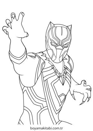 Black Panther boyama sayfası – çocuklar için, çizgi film temalı