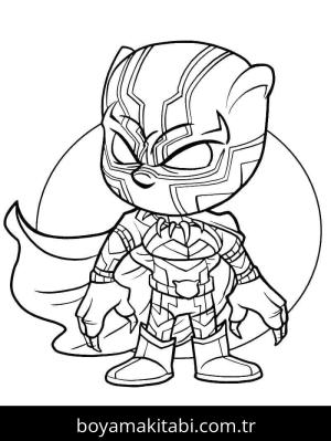 Black Panther boyama sayfası – sanatsal çalışma, çocuklar için