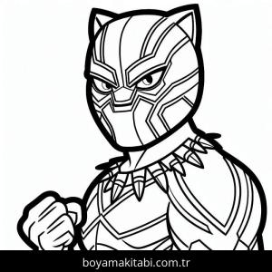 Black Panther boyama sayfası – kolay boyama, eğitici aktivite