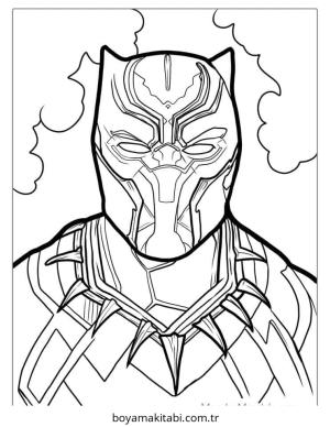 Black Panther boyama sayfası – eğitici aktivite, yaratıcılık