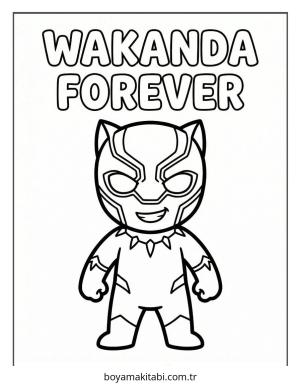Black Panther boyama sayfası – boyama çalışması, yaratıcılığı geliştirir