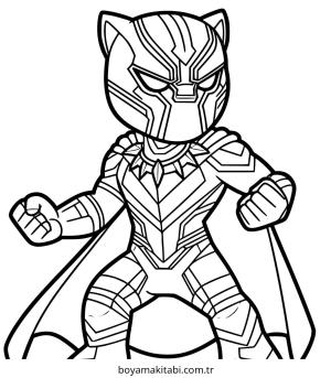 Black Panther boyama sayfası – keyifli zaman, renkli çizimler