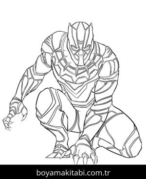 Black Panther boyama sayfası – ücretsiz yazdır, boyama etkinliği