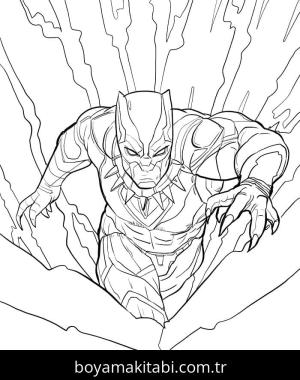 Black Panther boyama sayfası – çocuk aktivitesi, PDF indir
